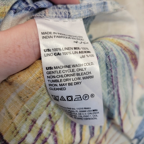 CHICOS Longline Tunic Length Floral Lightweight Linen Jacket Size Small / XS - Picture 6 of 7